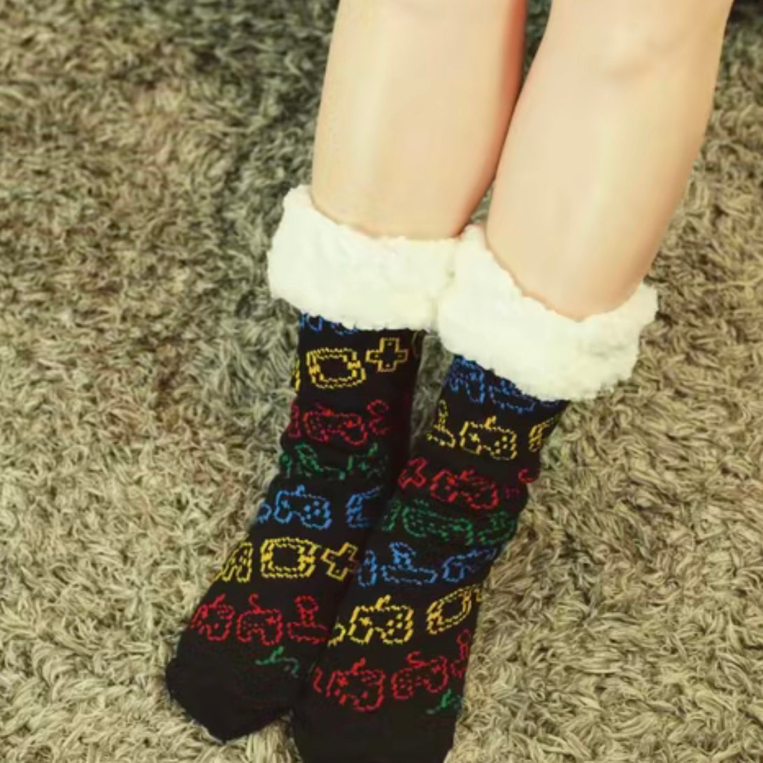 Colourful Game Adult Slipper Socks