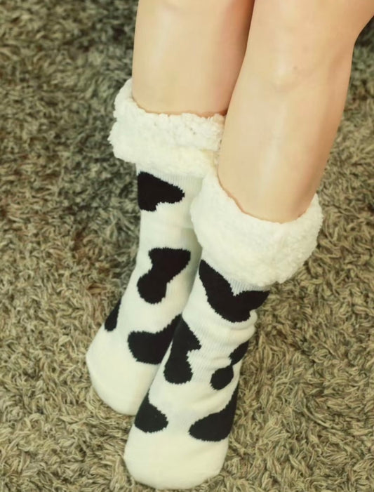 Cow Adult Slipper Socks