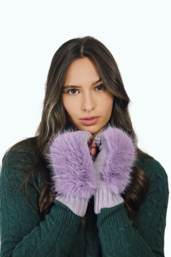 G01823 Faux Fur Gloves