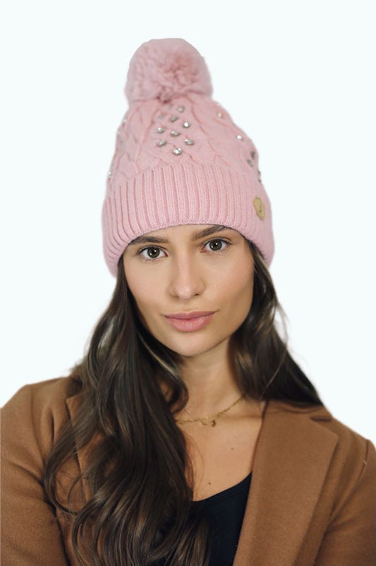 H00423 Glitter Pom Hat Pink