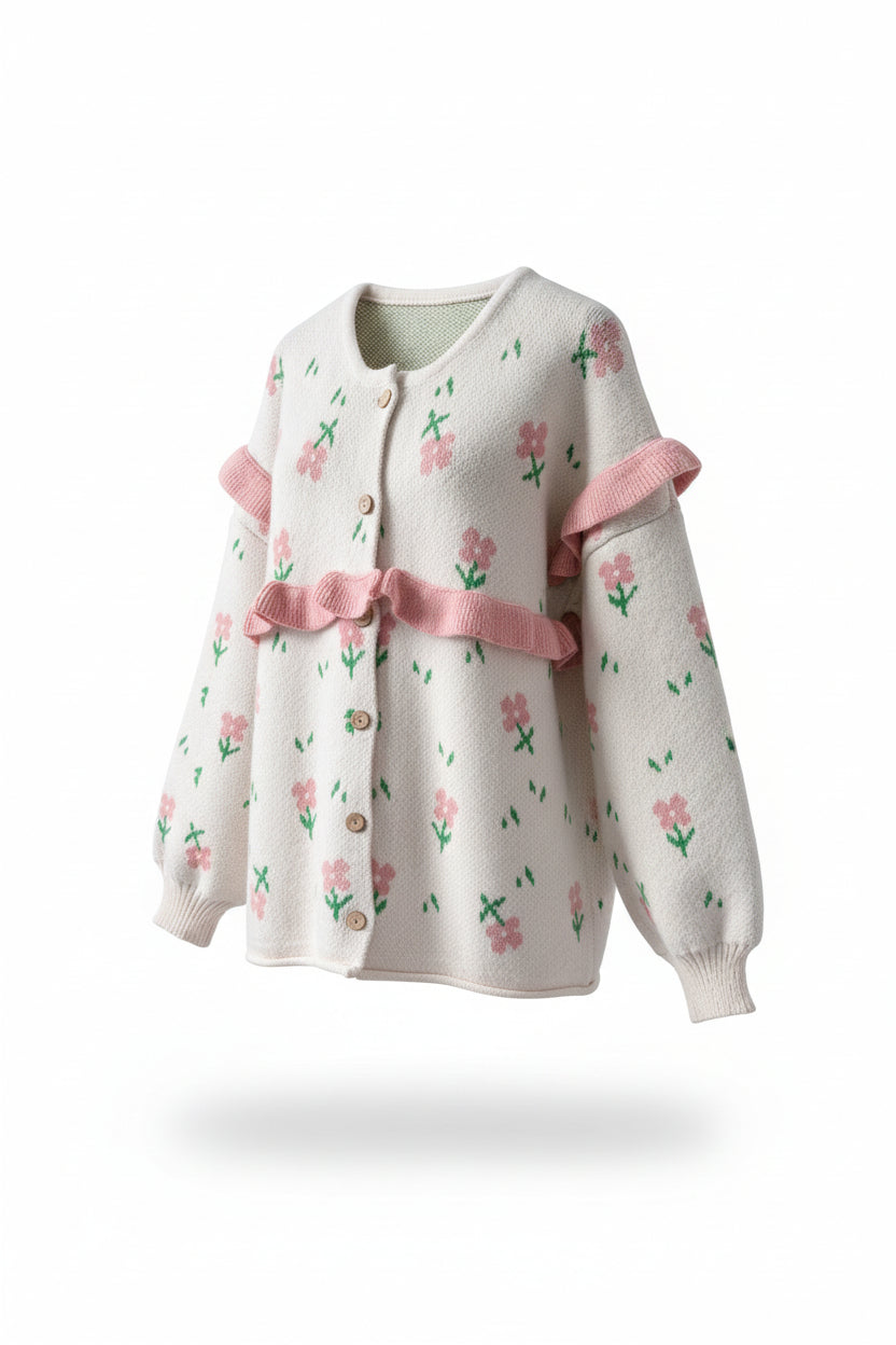 Cg0022 Beige Pink Flowers