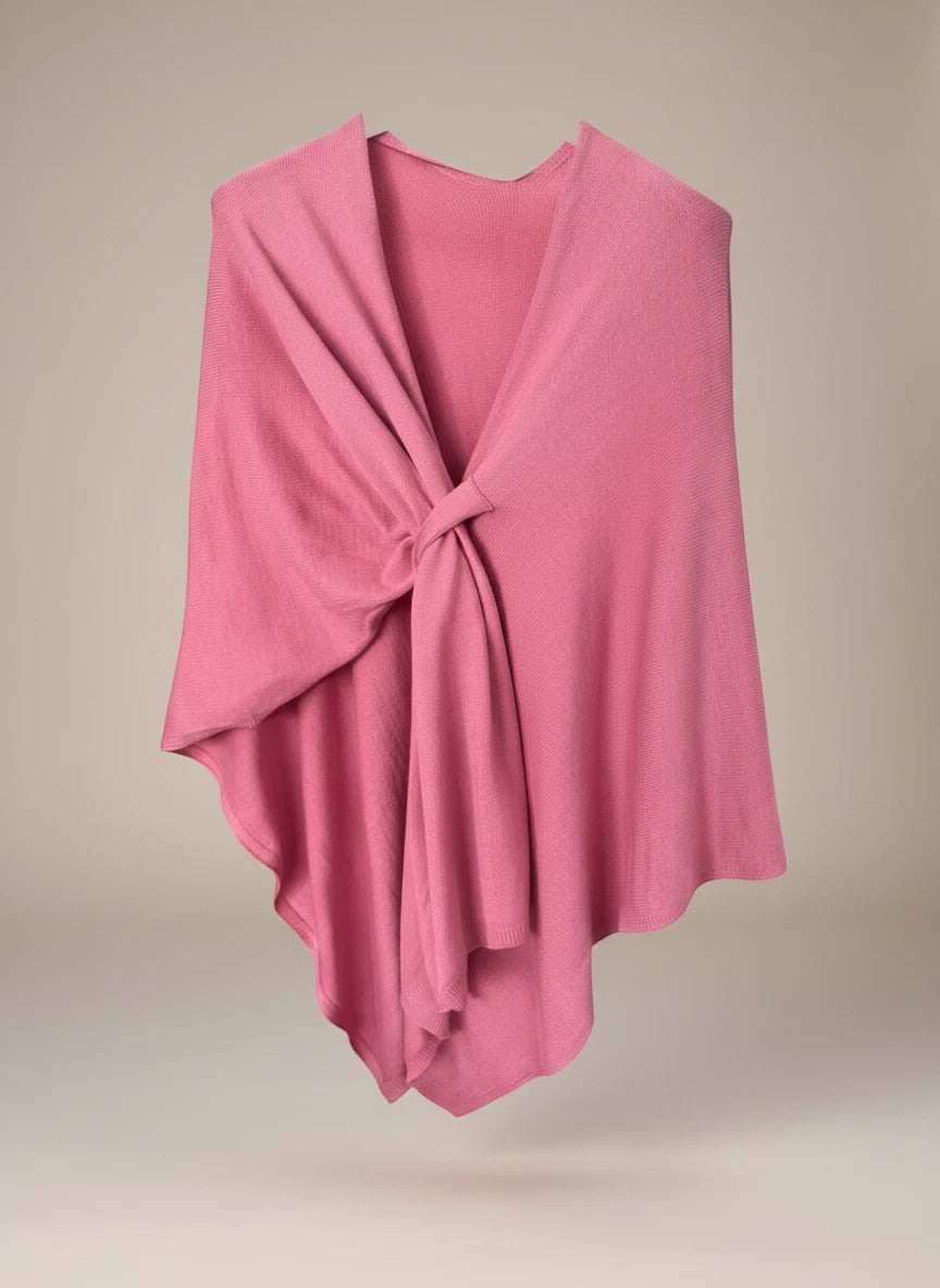 8002626 Women's Knotted Poncho Wrap Sweater