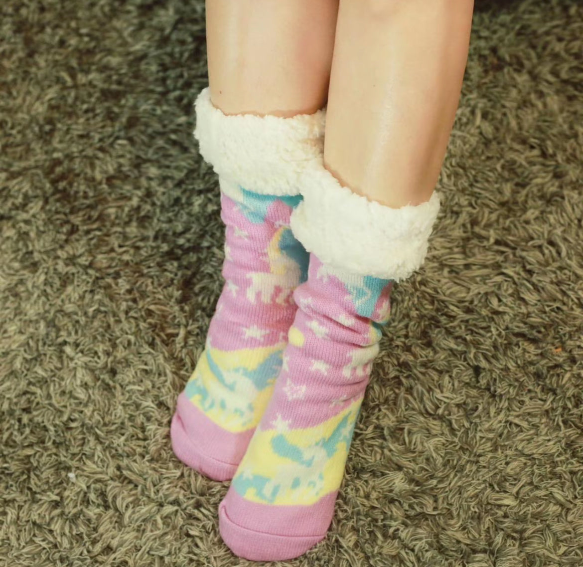 Luminous Unicorn Adult Slipper Socks