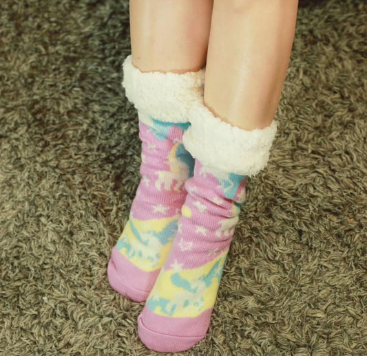 Luminous Unicorn Adult Slipper Socks