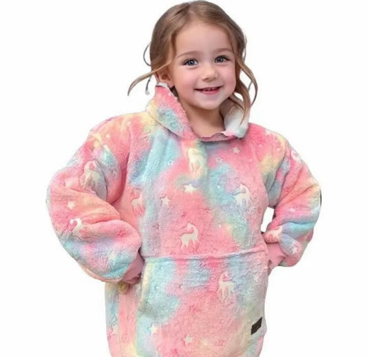 Luminous Unicorn Hoodie Blanket One-size (Youth)