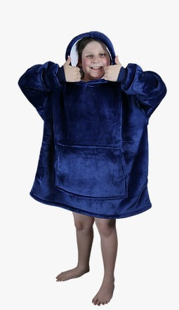 Navy Blue Hoodie Blanket One-size (Youth)