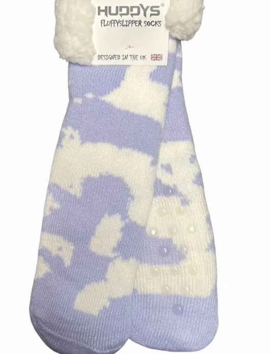 Purple Cloud Youth Slipper Socks