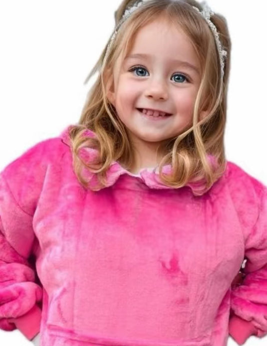 Hot Pink Hoodie Blanket One-size (Youth)