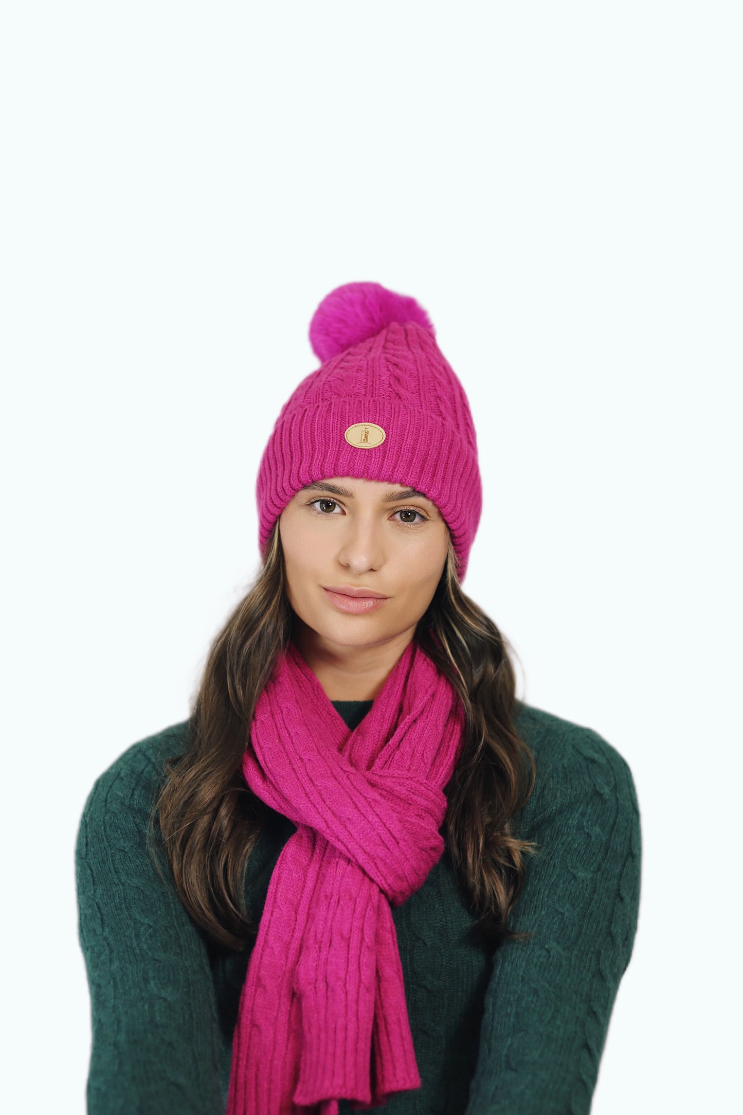 SET010 Blend Scarf&Hat Set/ Fuchsia