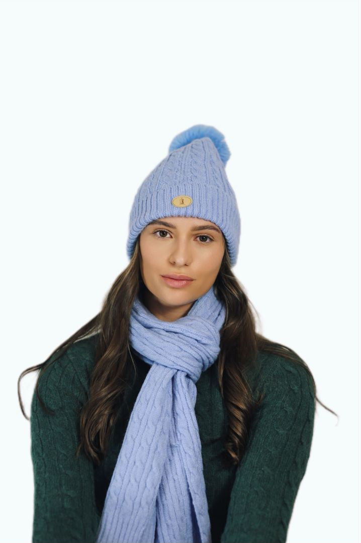 SET010 Blend Scarf&Hat Set/ Blue