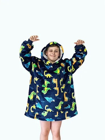 Small Dinosaur Hoodie Blanket One-size (Youth)