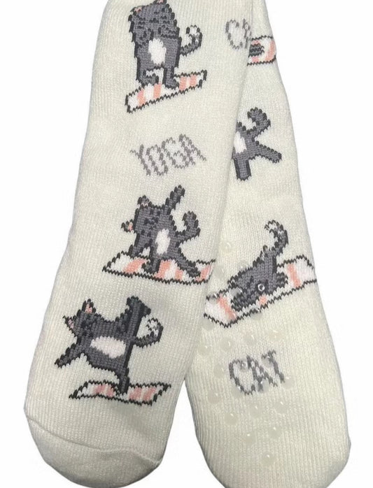 Yoga Cats Youth Slipper Socks